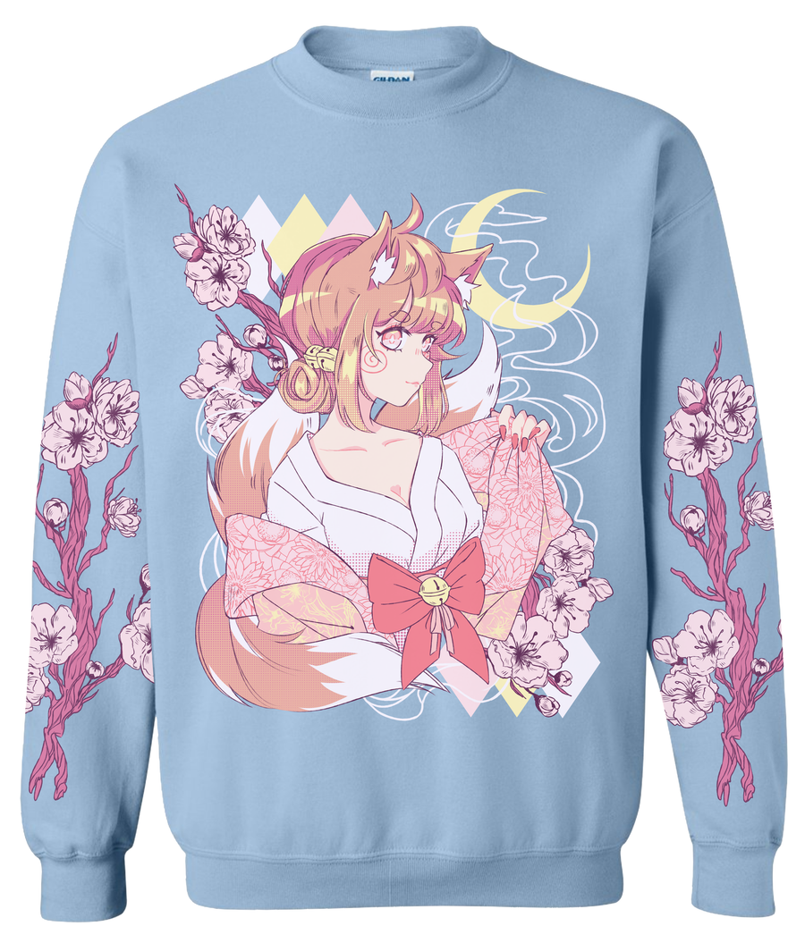 Cherry Blossom Sweater (Pre-Order)-Sweater-Ibble's Scribbles-Small-Pink-Ibble's Scribbles-charm-pastel-kawaii-cute