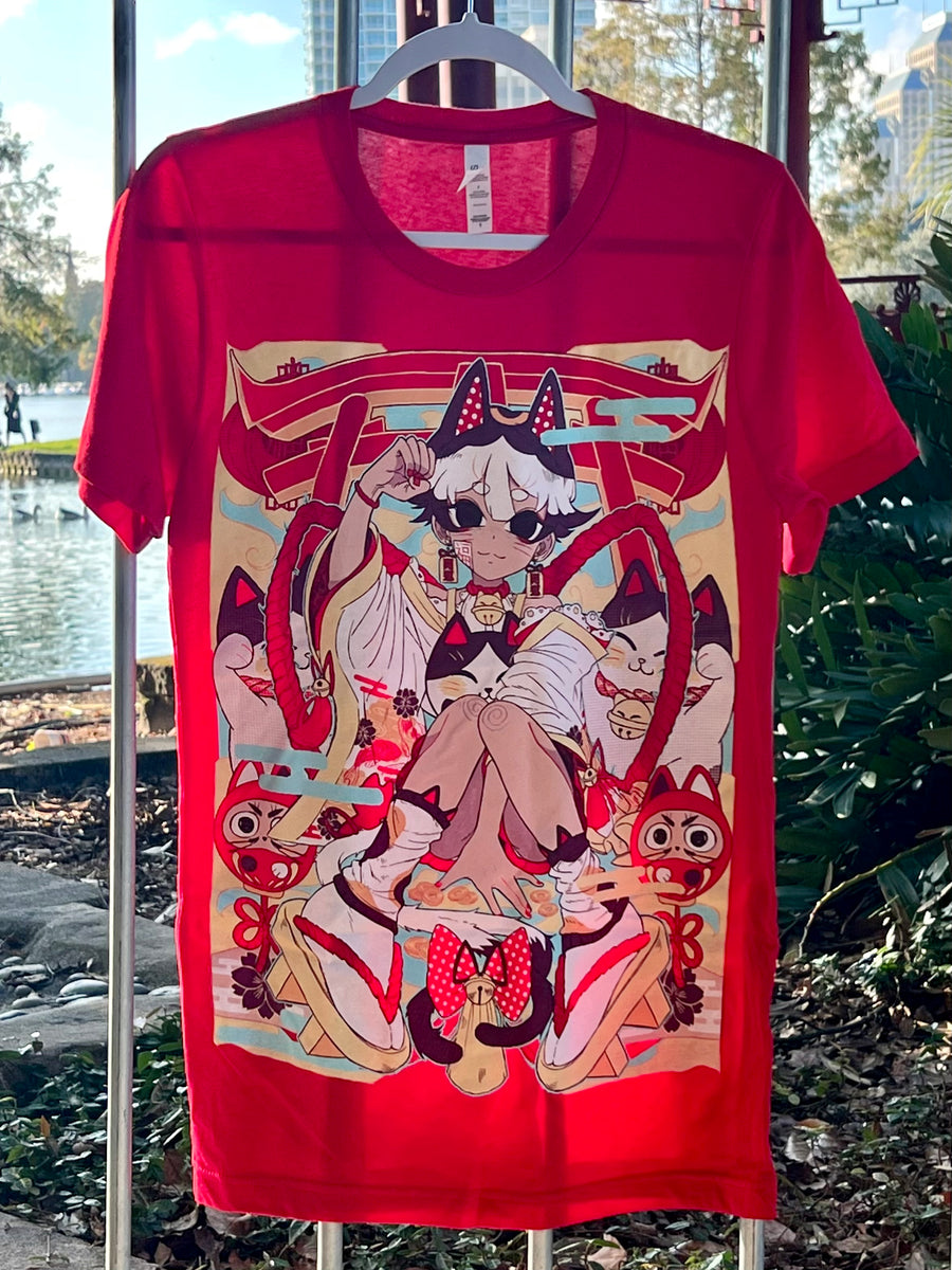 Maneki neko t shirt hot sale