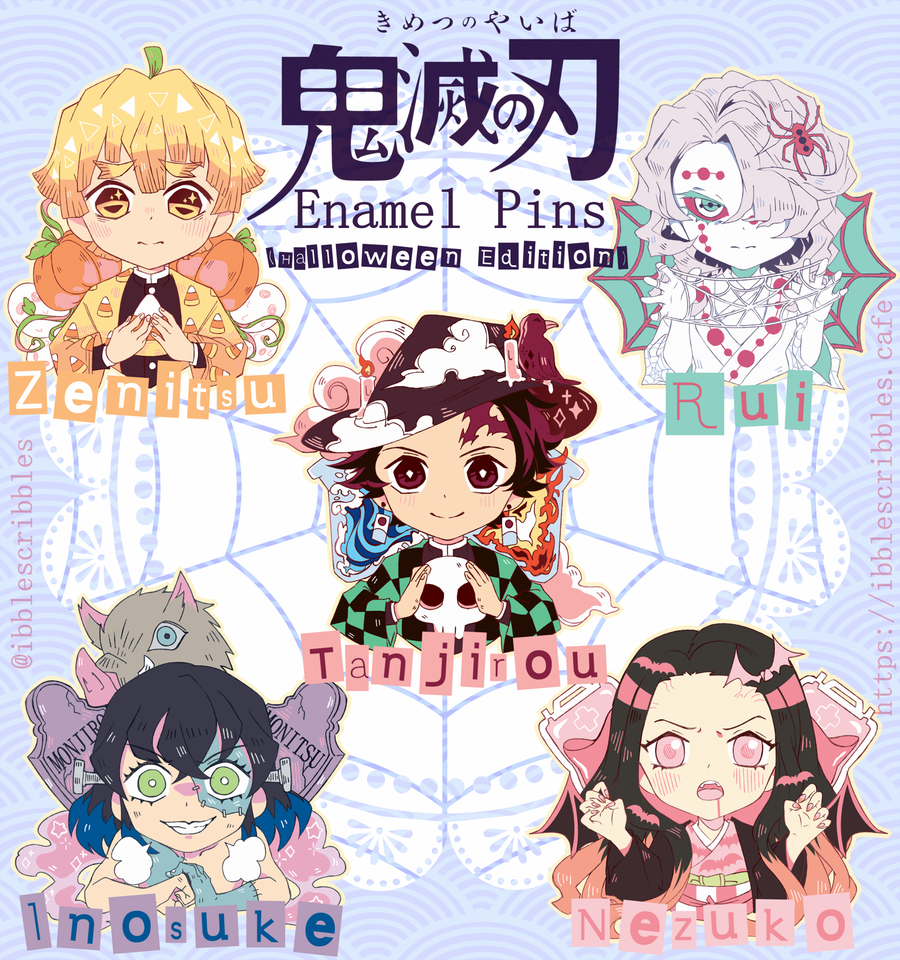 [LAST CHANCE] Kimetsu no Yaiba Halloween Enamel Pins